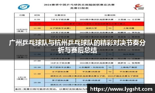 广州乒乓球队与杭州乒乓球队的精彩对决节奏分析与赛后总结